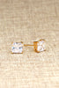 golden square crystal earrings
