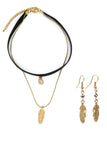 Mini Feather Necklace and Earring Set