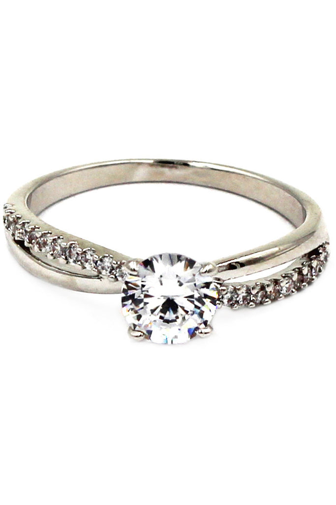 charming diamond silver ring