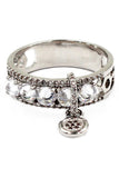 elegant pendant crystal silver ring