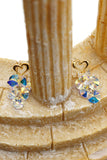 sweet heart pendant swarovski crystal earrings