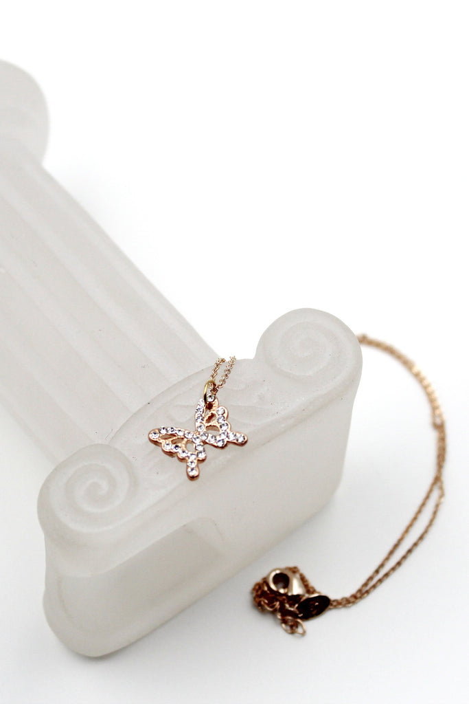 Mini Butterfly Pendant Necklace Set