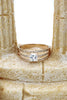 fashion square middle crystal gold ring