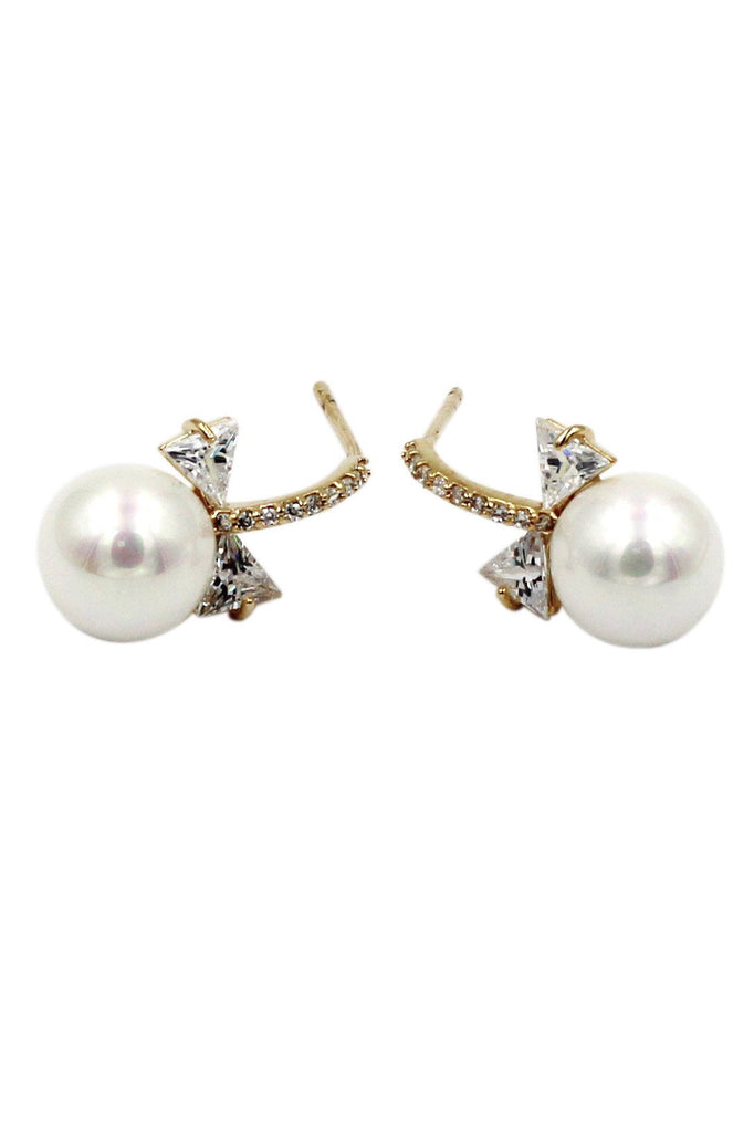 mini bow pearl necklace earring set