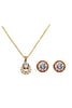 round small crystal earrings necklace set