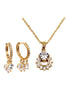 luxury crystal gold necklace earrings set