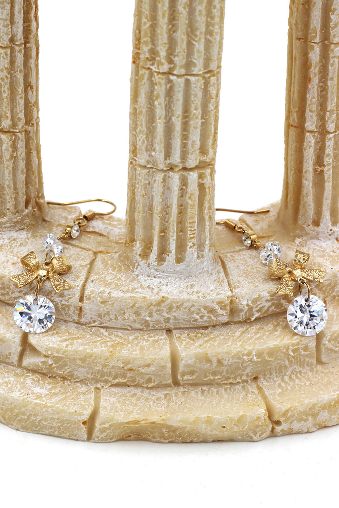 fashion pendant bow crystal earrings