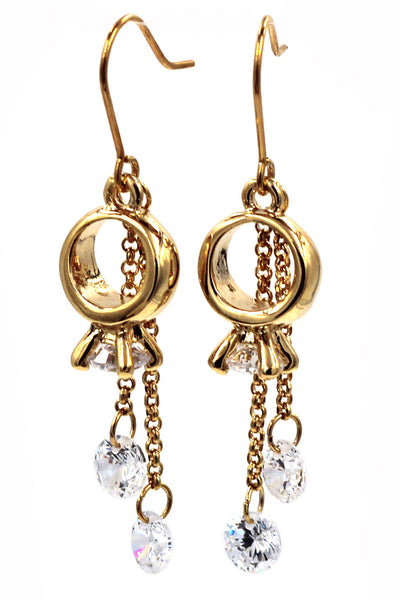 little pendant ring crystal earrings