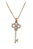 mushroom crystal key gold necklace