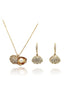 shiny shell pearl gold necklace earrings set