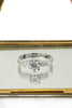 shiny six prong crystal ring necklace set