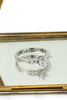 shiny six prong crystal ring necklace set