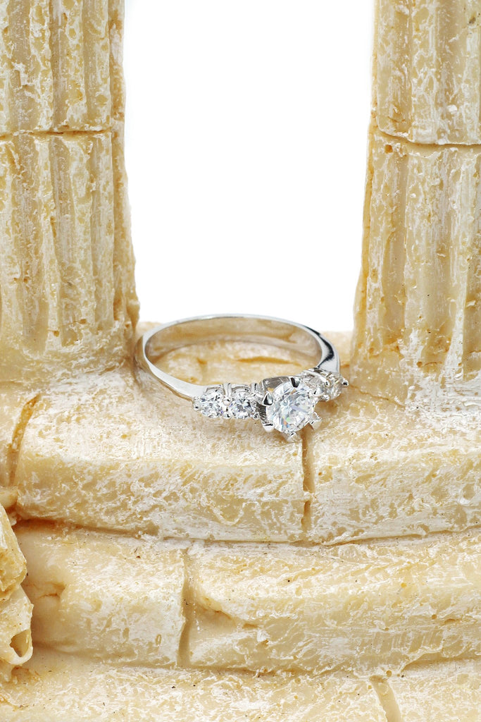 fashion zircon crystal pendant necklace ring set
