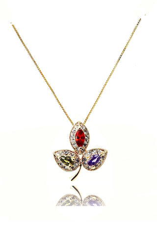shining cabinet micro crystal silver necklace