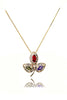 retro three leaves crystal erarrings necklace set
