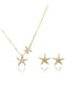 fashion crystal star earrings necklace set