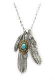 fashion feather silver necklace