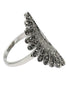 noble micro crystal fan silver ring