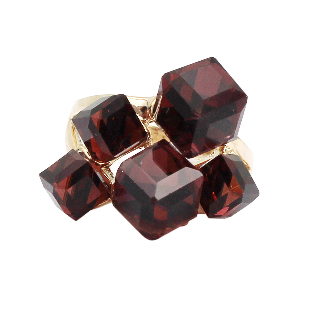 brown ring earrings crystal set