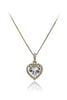 lovely peach heart crystal necklace