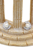 noble circle crystal pearl earrings