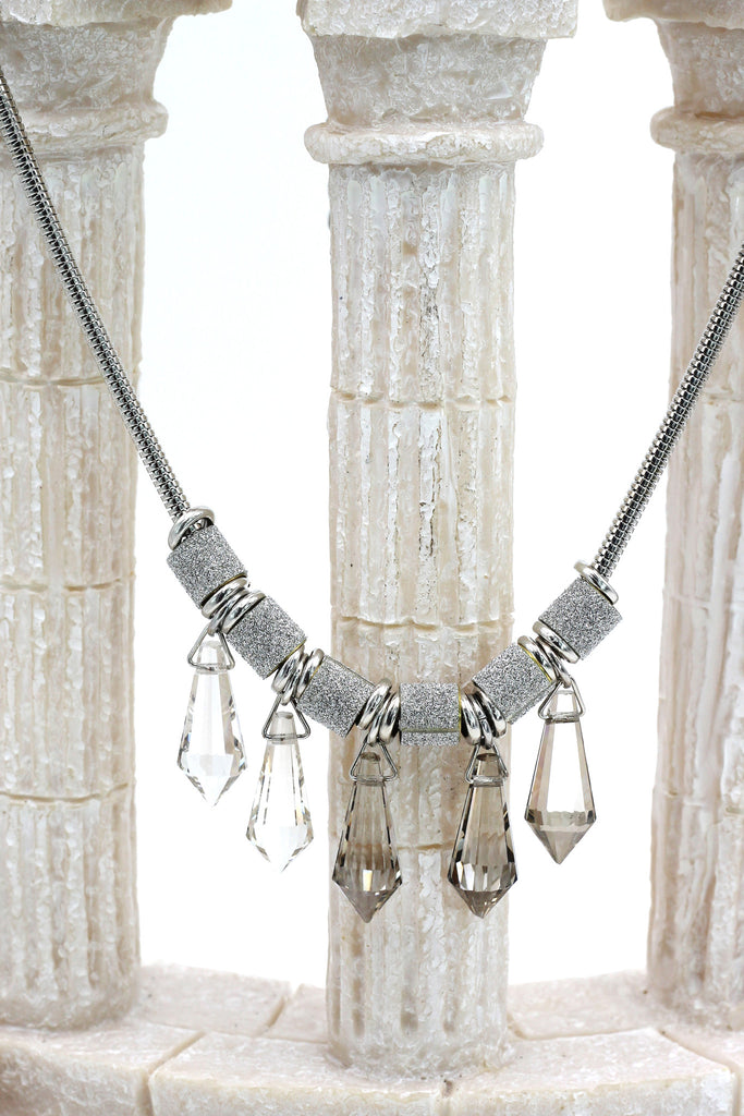 fashion silver crystal necklace