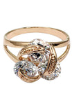 elegant rotating crystal gold ring