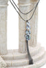 fashion circularity crystal tassel necklace