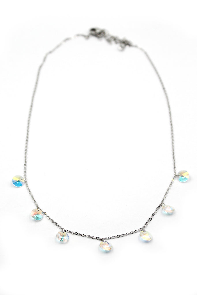 small crystal clavicle necklace