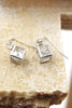 delicate square silver bracelet earrings set