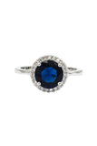 dark blue crystal ring necklace set