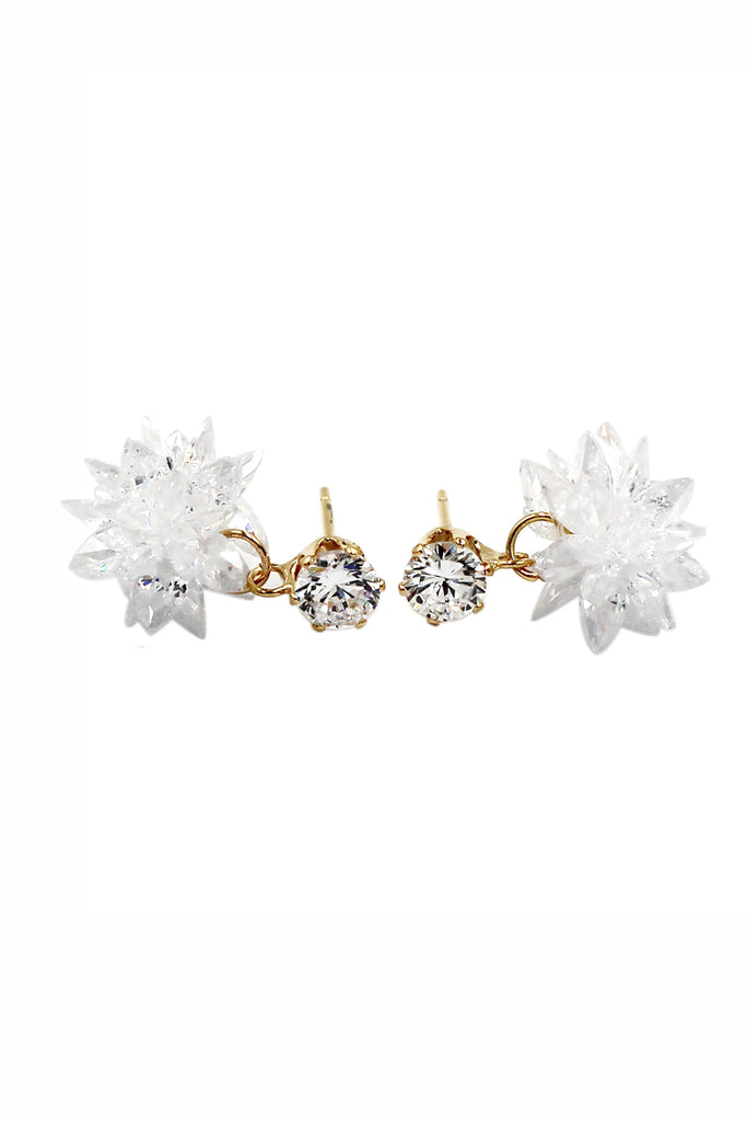 shiny pendant ice crystals earrings