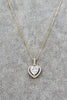 lovely peach heart crystal necklace