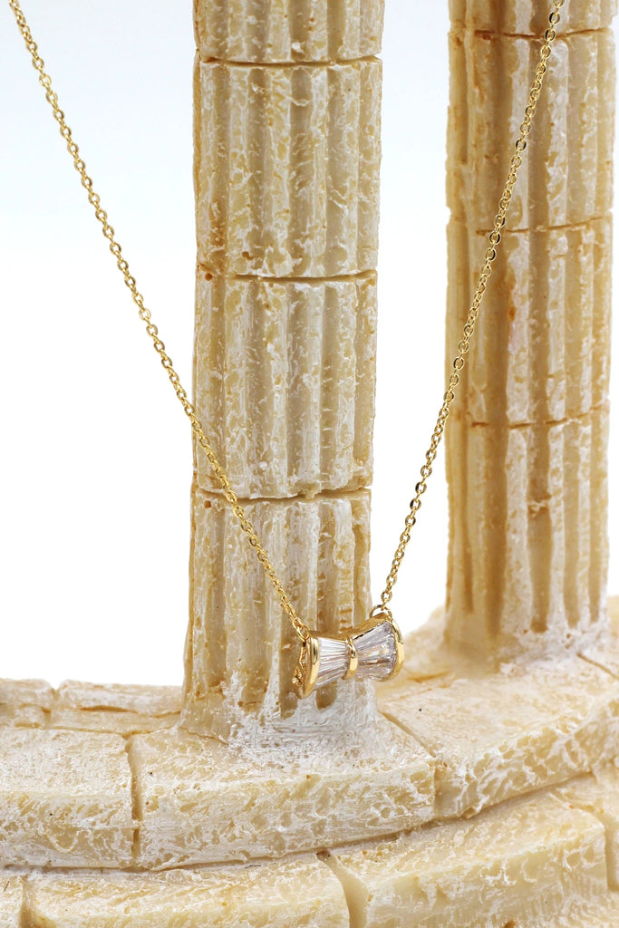 elegant crystal bow earrings necklace set