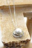 Noble Round pearl Earrings necklace set