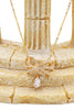 noble bowknot crystal pendant necklace