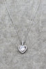 lovely peach heart crystal necklace