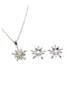 Fashion crystal star claws silver necklace earrings set
