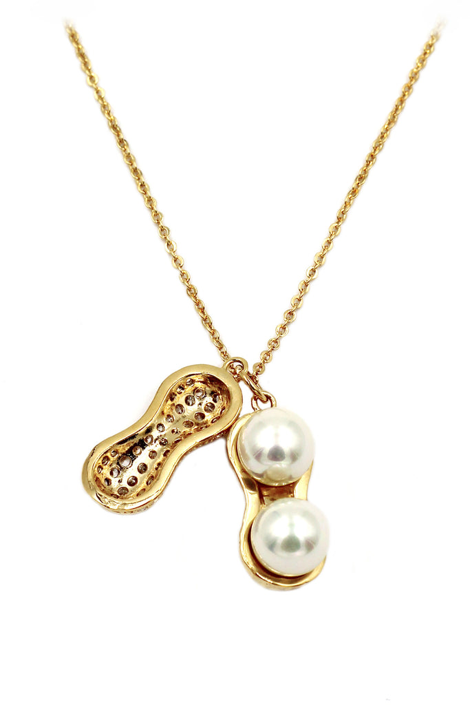 delicate peanut pearl necklace bracelet set