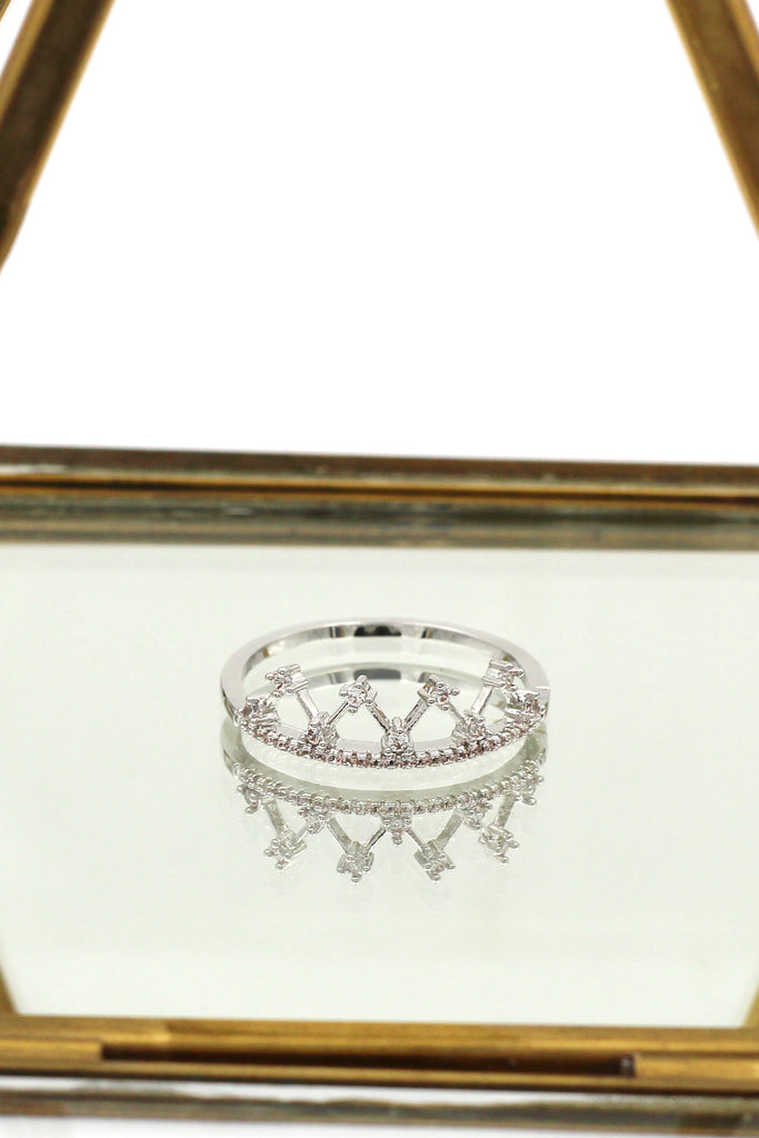 fashion mini crown crystal ring