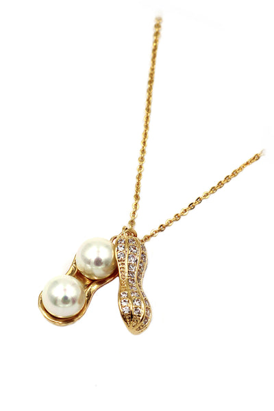 Peanut shape exquisite pearl necklace