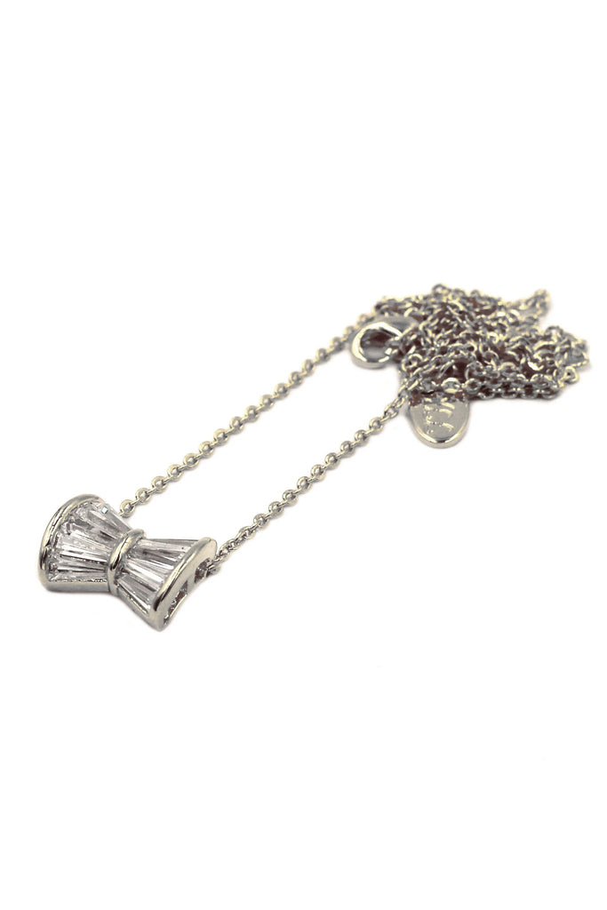elegant crystal bow earrings necklace set