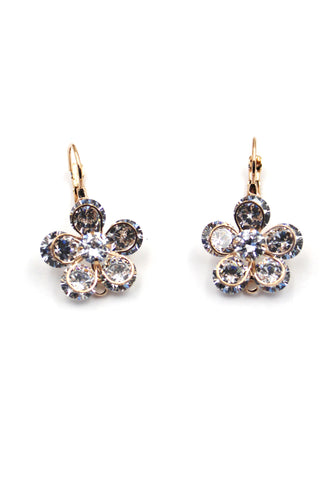 elegant gold pearl crystal earrings