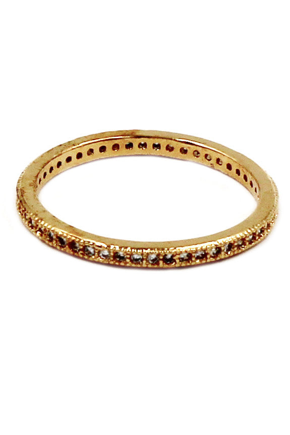 mini small crystal golden ring