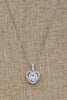 lovely peach heart crystal necklace
