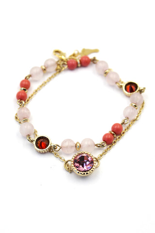 delicate crystal rose bracelet