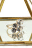 noble color square crystal golden ring