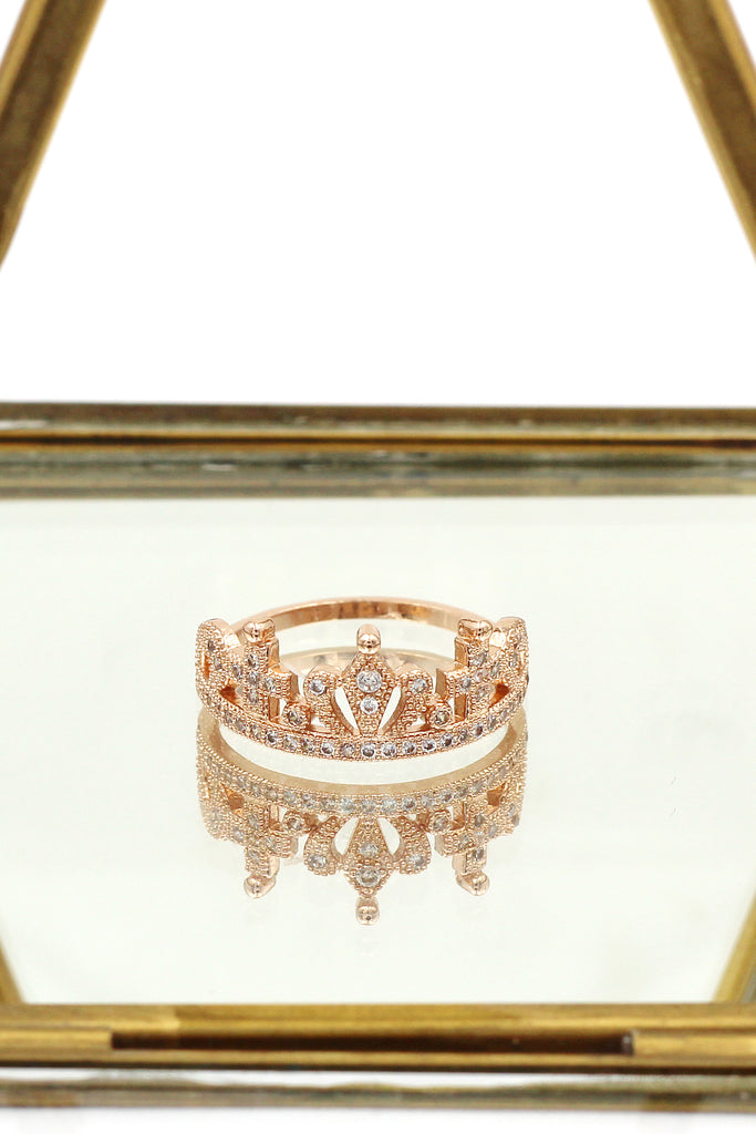 fashion crown micro inlaid ring