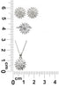 Shining crystal sun flower necklace earrings ring set