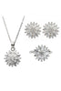 Shining crystal sun flower necklace earrings ring set